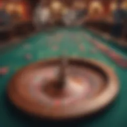 An overview of a roulette table showcasing different betting options