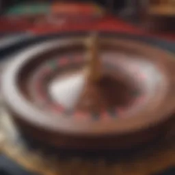 A sophisticated roulette wheel in a virtual casino setting