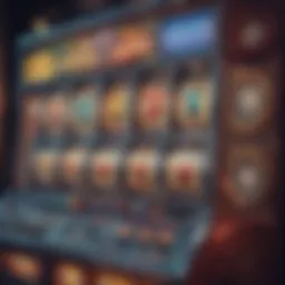 Colorful slot machine icons representing various themes