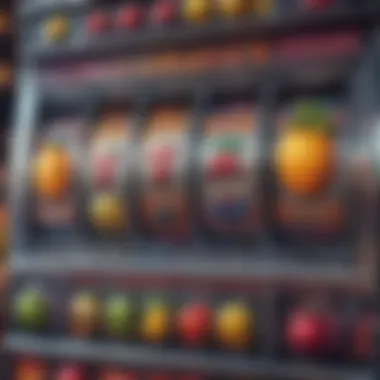 Vibrant Slot Machine Mechanics Colorful slot machine display with fruit symbols