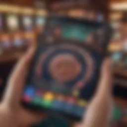 User navigating through a gambling app on a smartphone